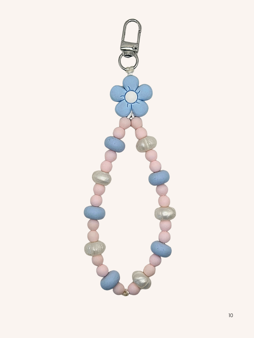Chaine de téléphone fleur bleu ciel