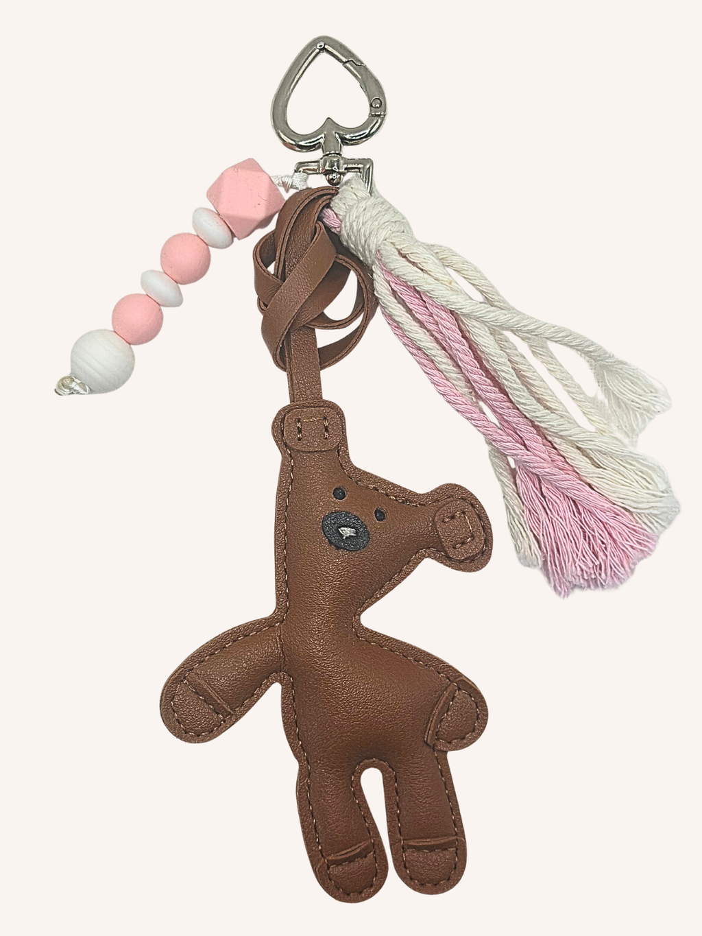 Bijou de sac Nounours brun et rose