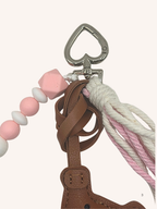 Bijou de sac Nounours brun et rose