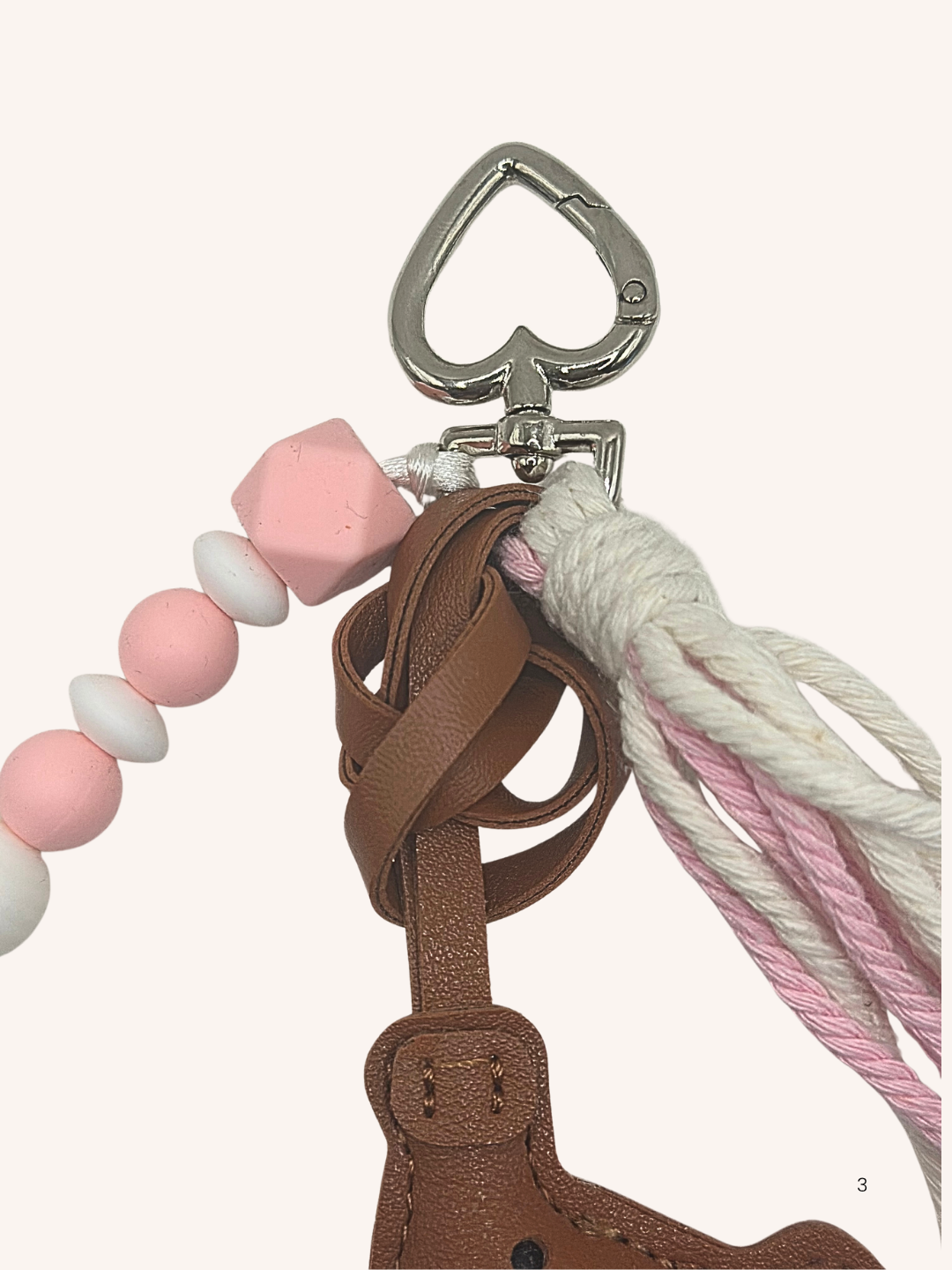 Bijou de sac Nounours brun et rose