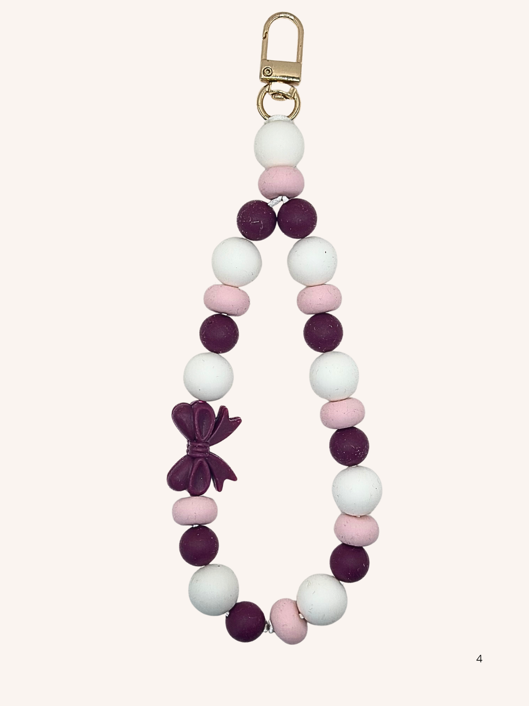 Chaine de téléphone rose & aubergine