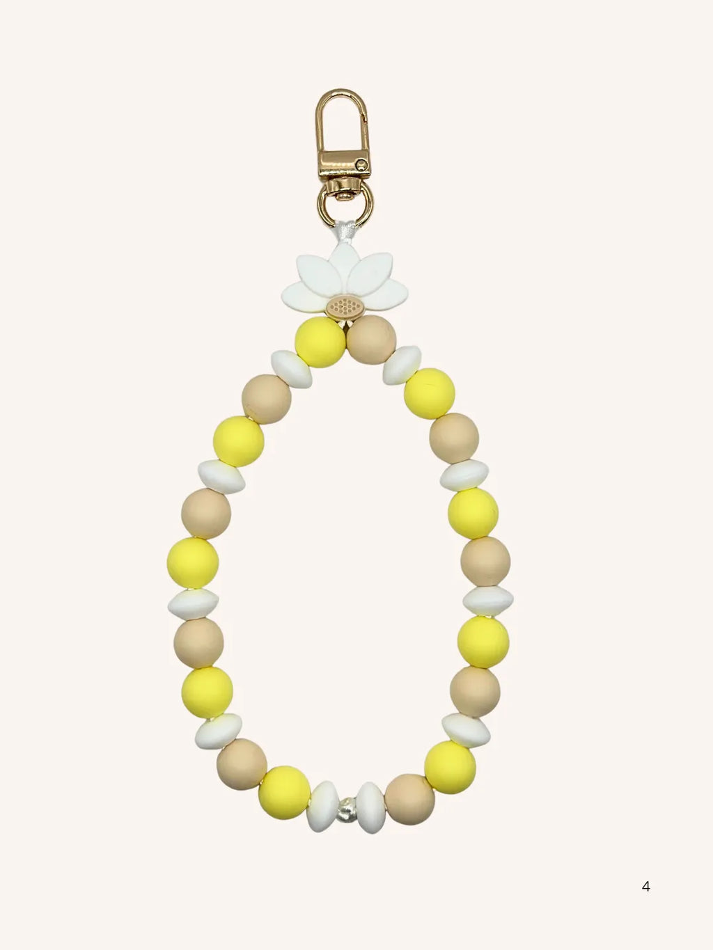 Chaine de téléphone fleur de lotus blanche