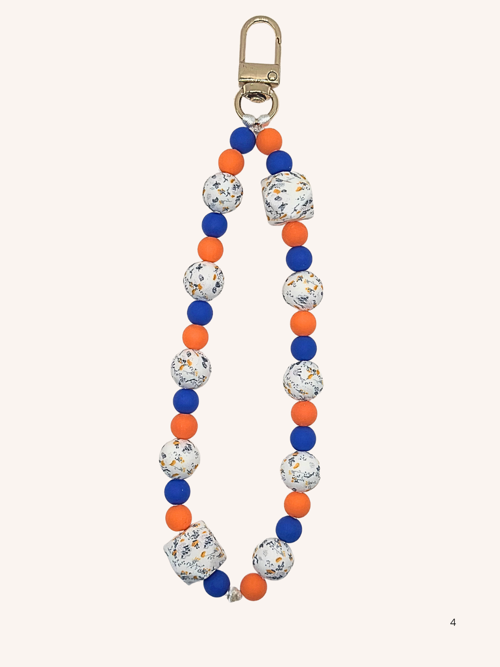 Chaine de téléphone orange & bleu marine