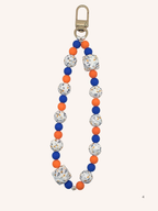 Chaine de téléphone orange & bleu marine