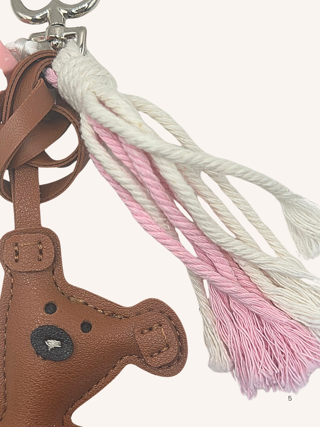 Bijou de sac Nounours brun et rose
