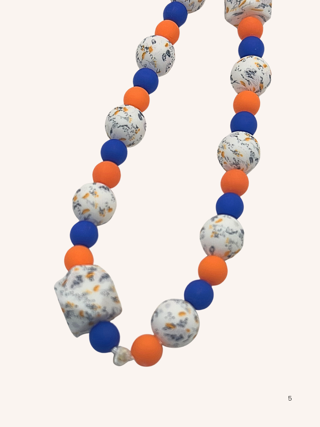 Chaine de téléphone orange & bleu marine