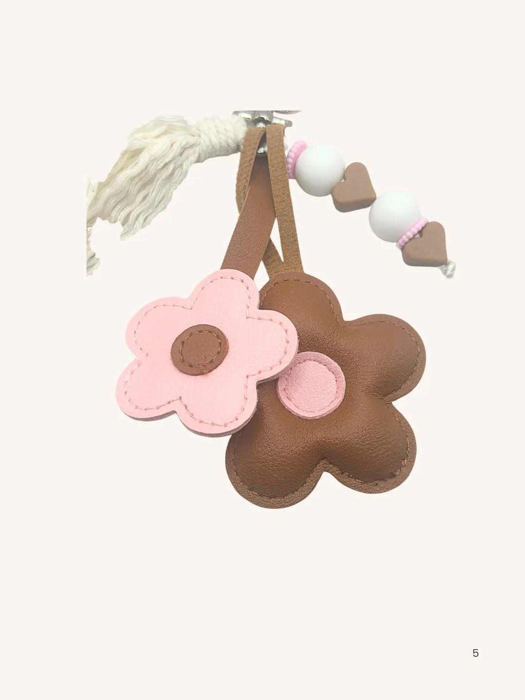 Bijou de Sac fleurs roses & brunes
