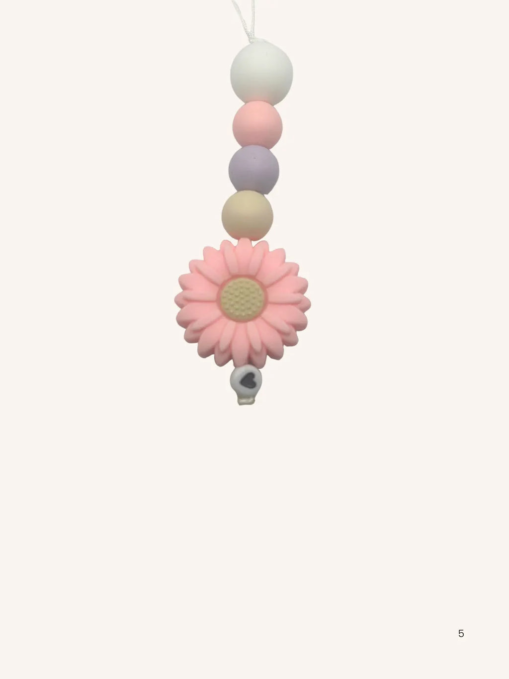 Cordon de téléphone marguerite rose