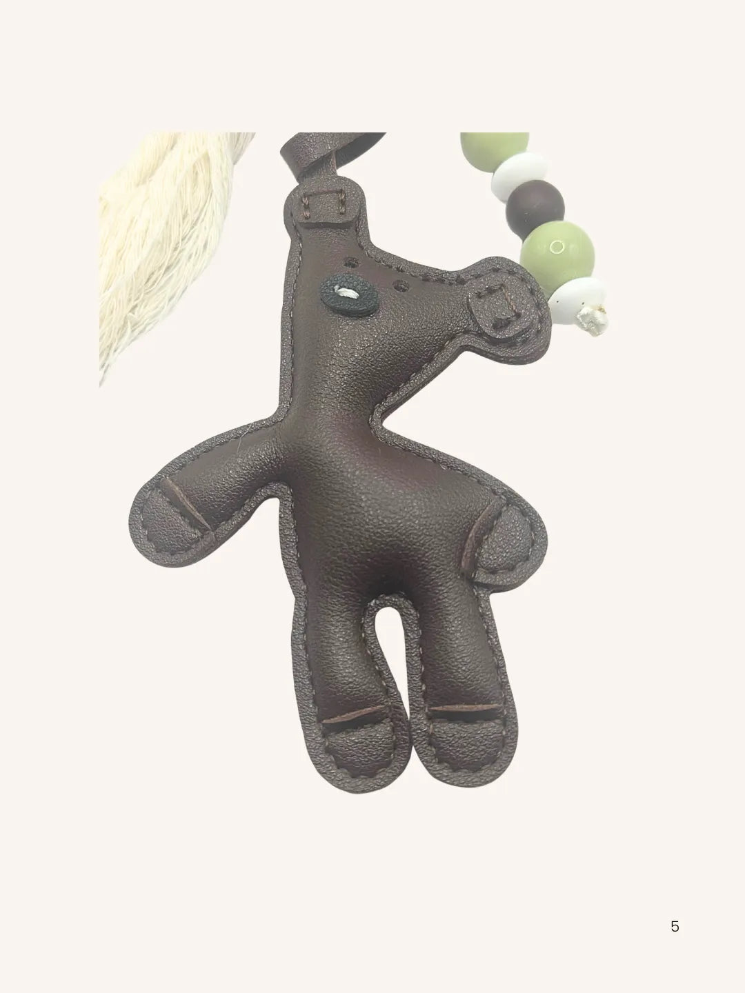 Bijou de Sac Nounours Chocolat et Vert Brillant