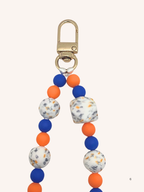 Chaine de téléphone orange & bleu marine
