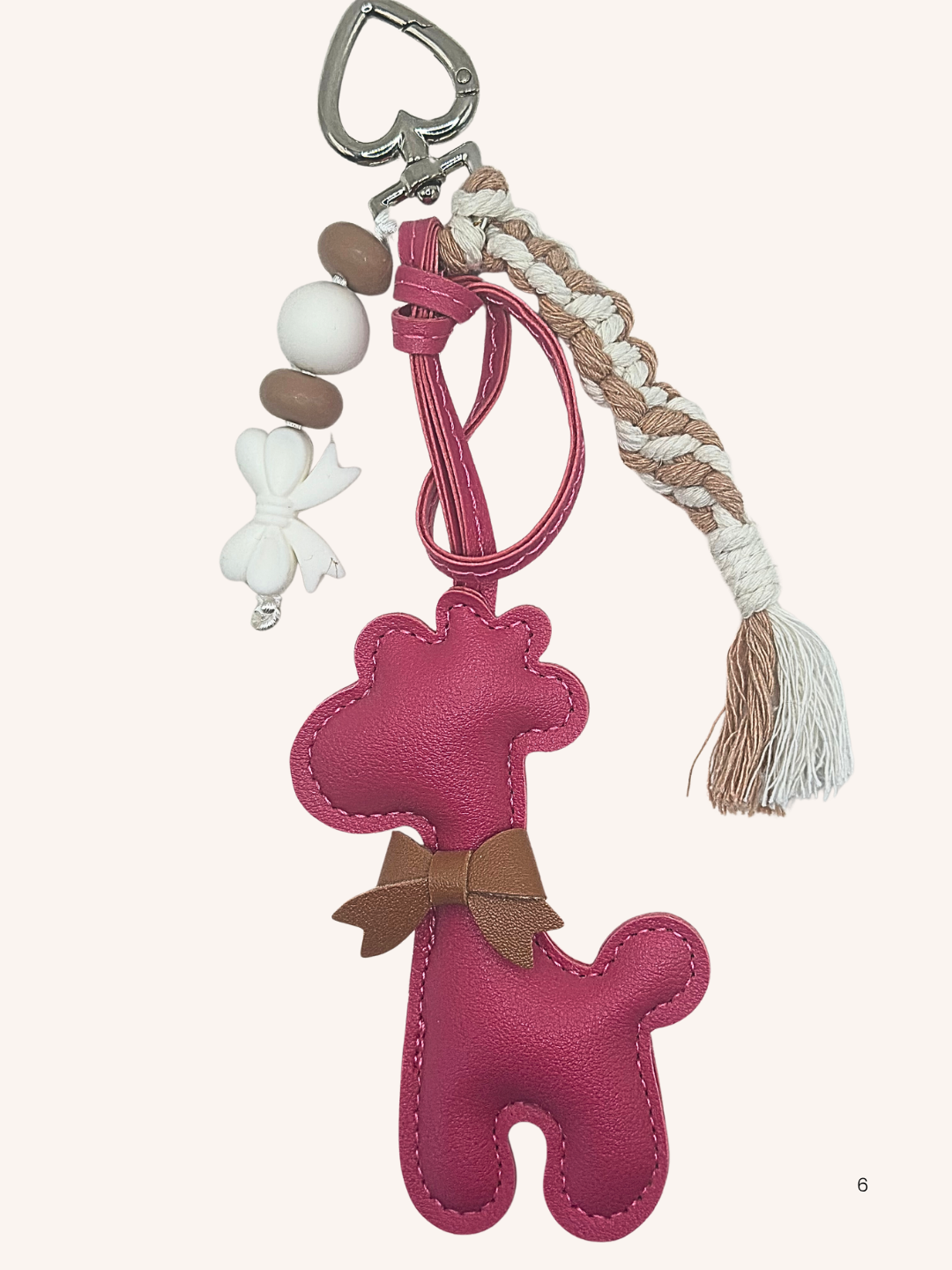 Bijou de sac Girafe rose et brun