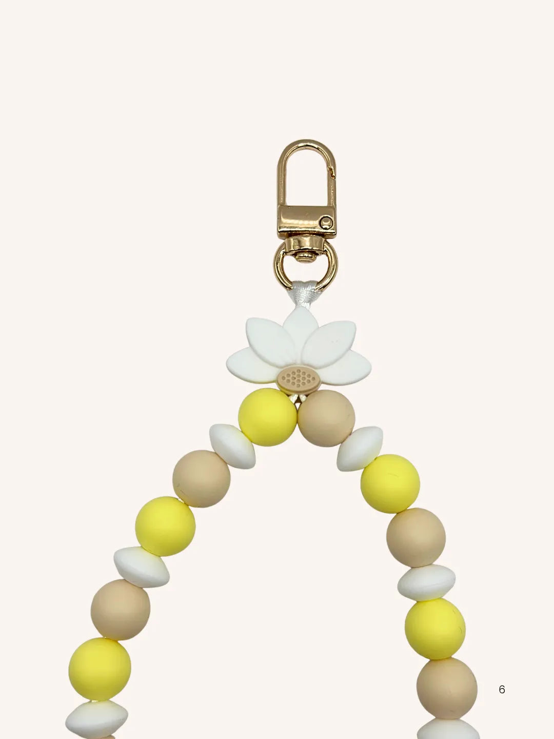 Chaine de téléphone fleur de lotus blanche