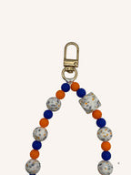 Chaine de téléphone bleu marine & orange