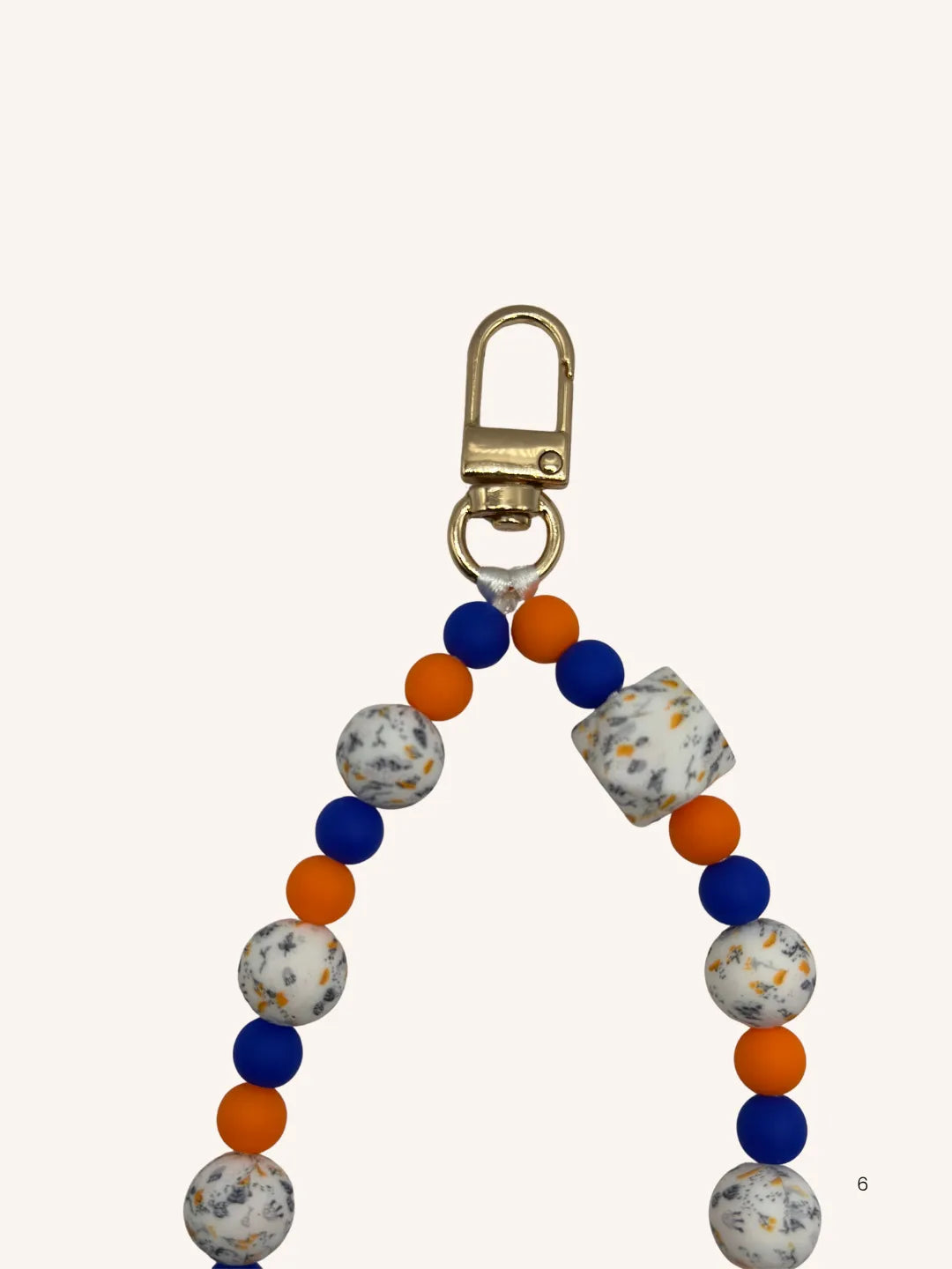 Chaine de téléphone bleu marine & orange