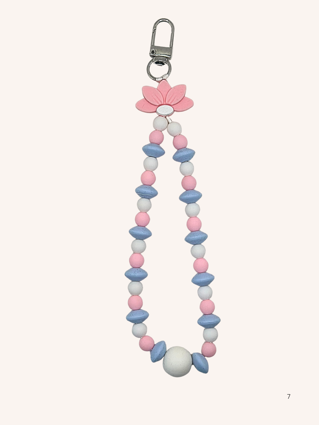 Chaine de téléphone rose & bleu