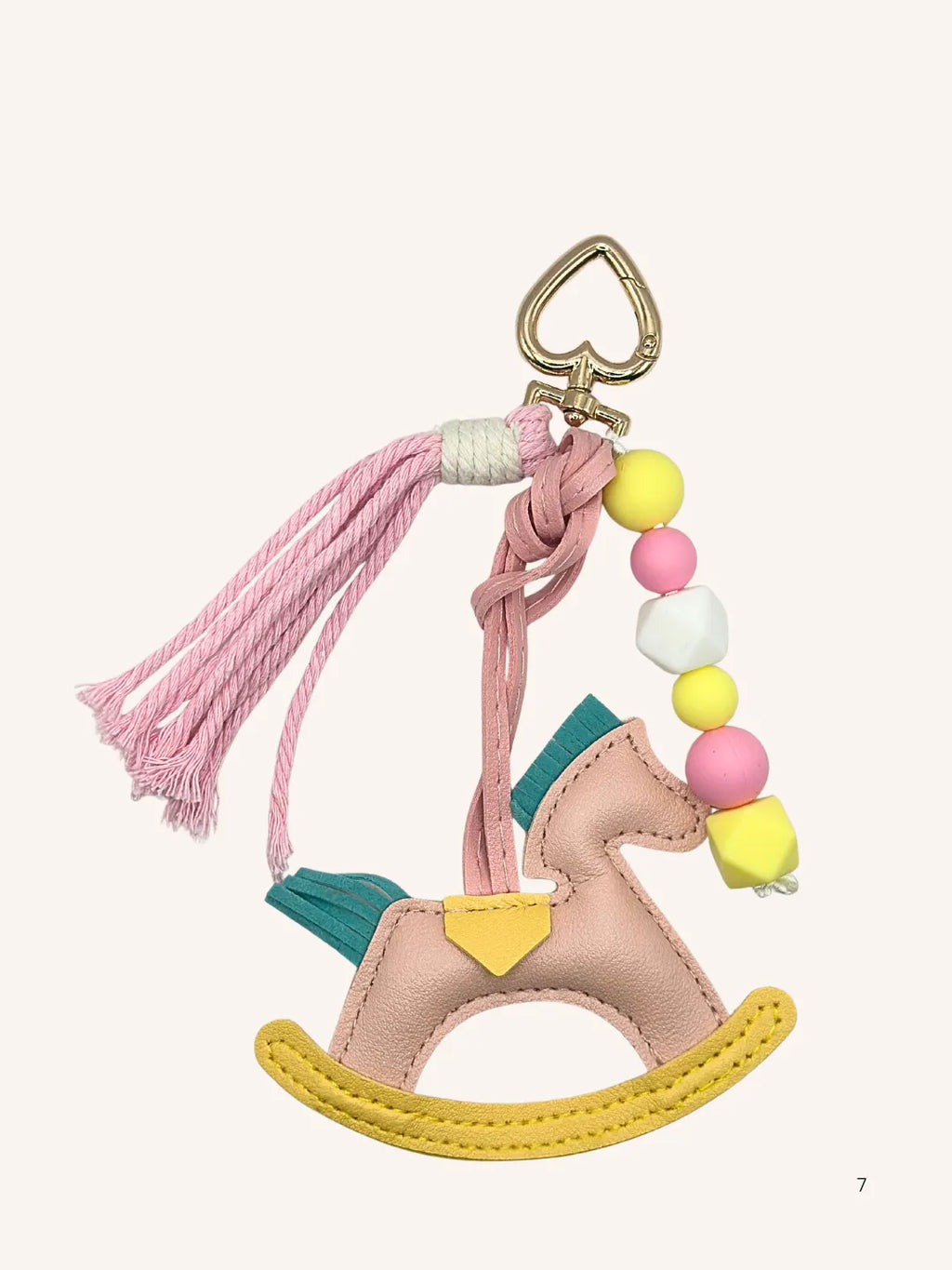 Bijou de Sac Cheval Jaune & Rose