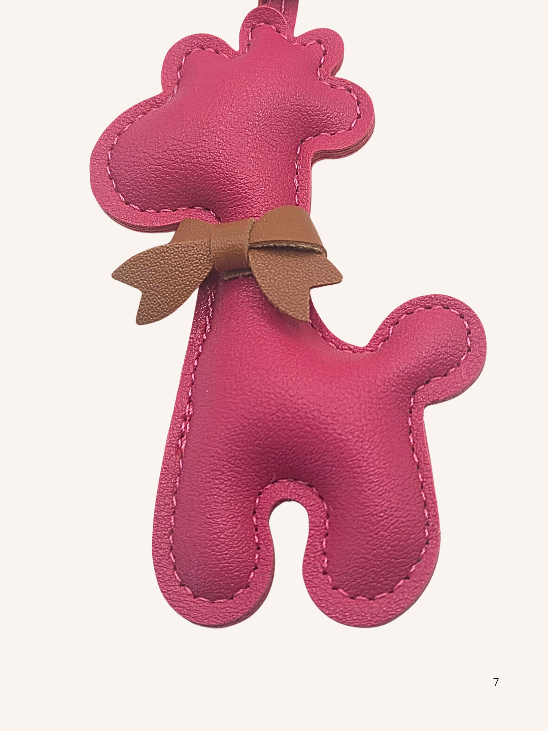 Bijou de sac Girafe rose et brun