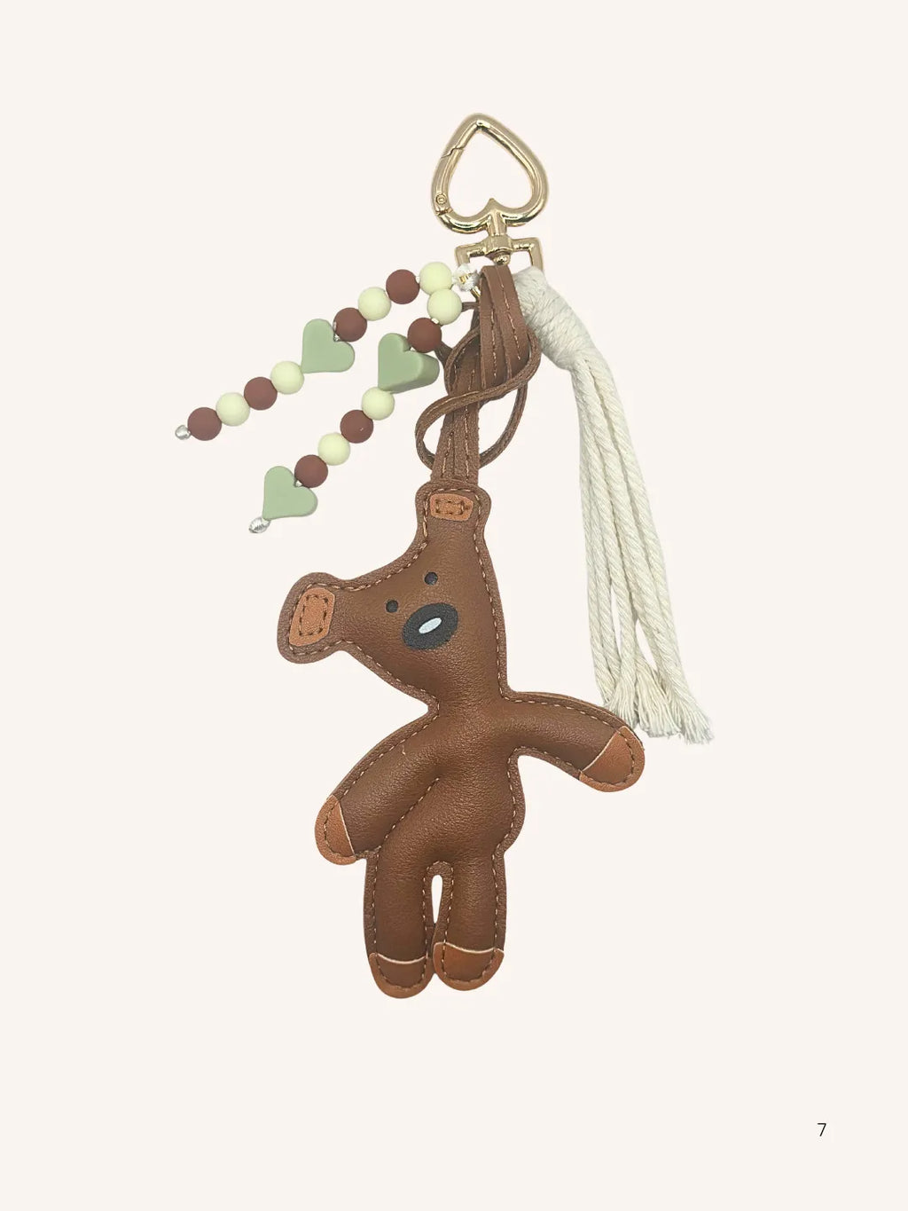 Bijou de Sac Nounours  & coeur vert