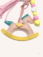 Bijou de Sac Cheval Jaune & Rose
