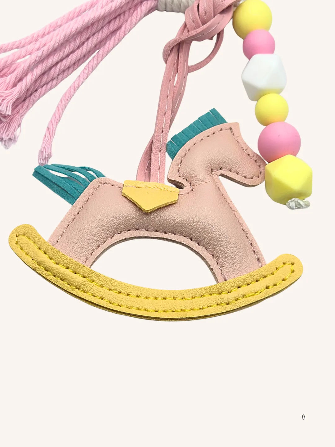 Bijou de Sac Cheval Jaune & Rose