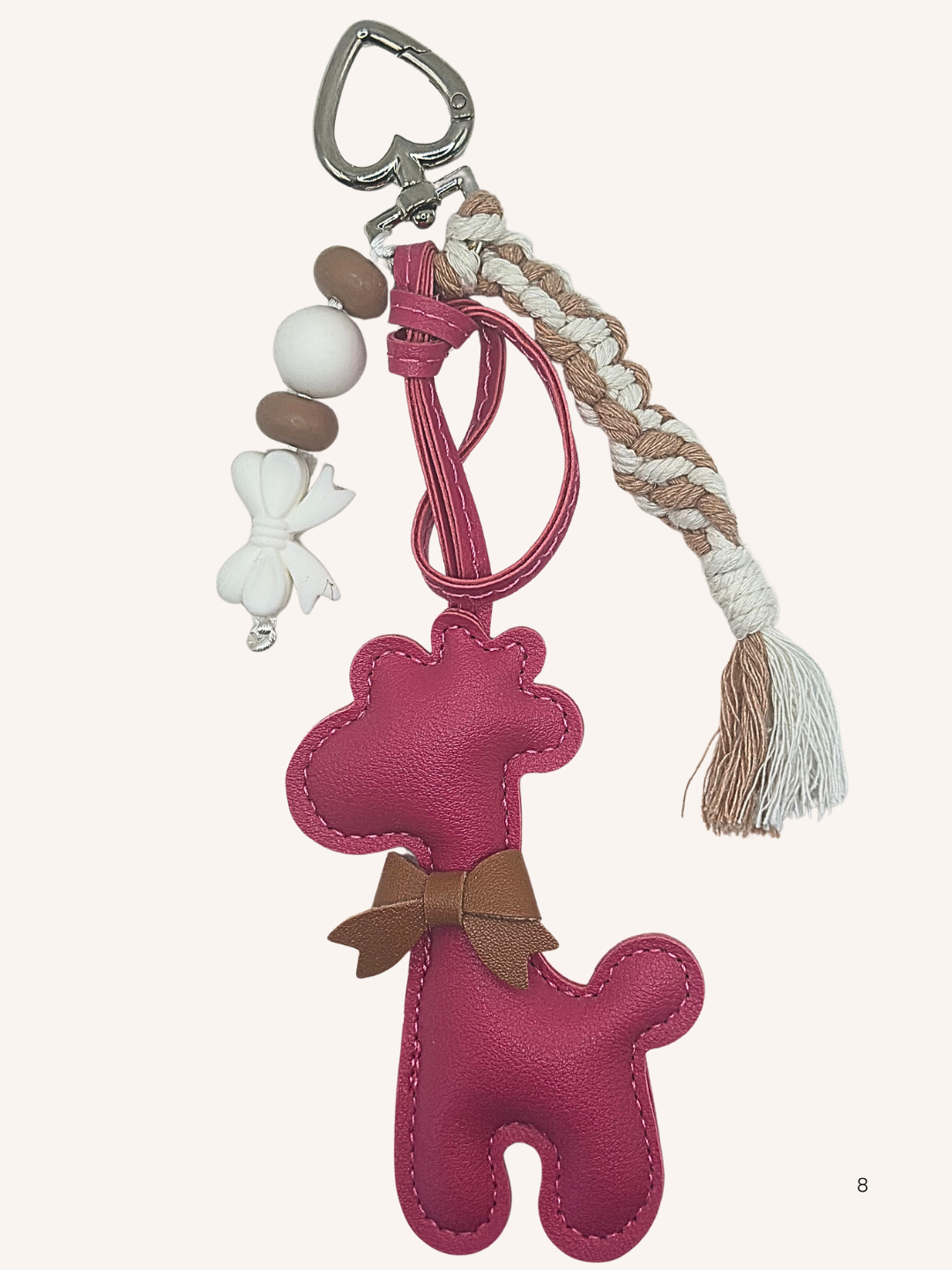 Bijou de sac Girafe rose et brun