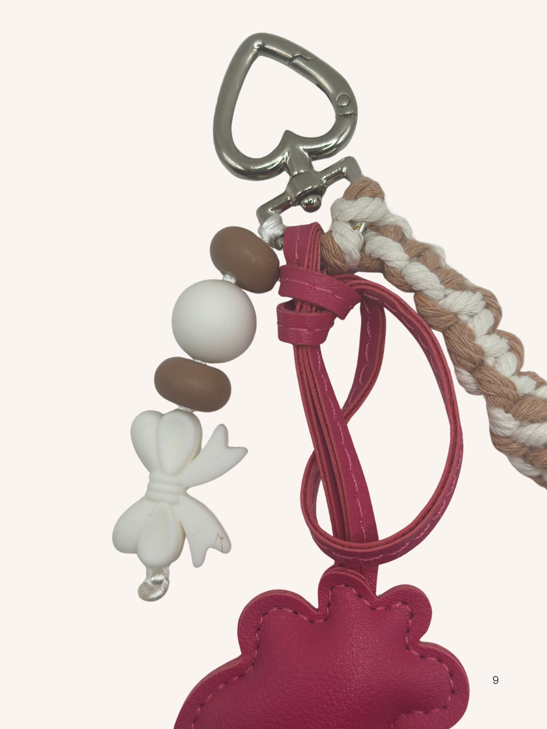 Bijou de sac Girafe rose et brun